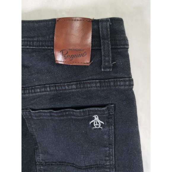 Original Penguin Women's Jeans Size 14 Mid-Rise Straight Leg Black Denim - Picture 7 of 16